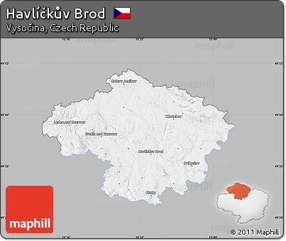 Gray Map of Havlíčkův Brod, single color outside