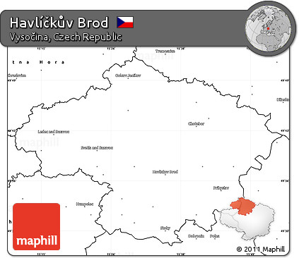 Blank Simple Map of Havlíčkův Brod