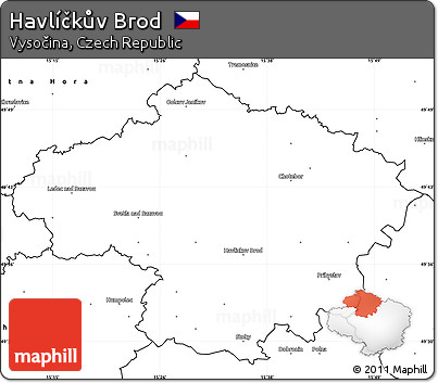 Blank Simple Map of Havlíčkův Brod