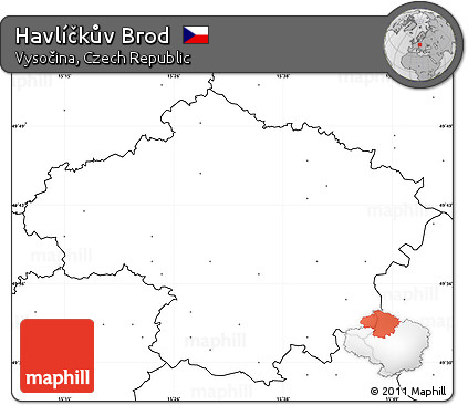 Blank Simple Map of Havlíčkův Brod, no labels