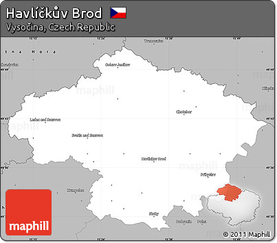 Gray Simple Map of Havlíčkův Brod