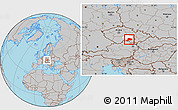 Gray Location Map of Třebíč, highlighted parent region