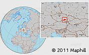 Gray Location Map of Třebíč