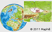 Physical Location Map of Třebíč, highlighted country, highlighted parent region