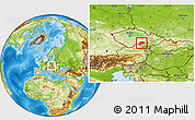 Physical Location Map of Třebíč