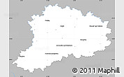 Gray Simple Map of Třebíč, single color outside