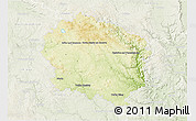 Physical 3D Map of Žďár n.S., lighten
