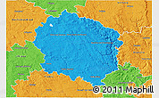 Political 3D Map of Žďár n.S.