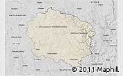 Shaded Relief 3D Map of Žďár n.S., desaturated