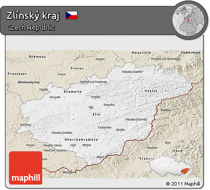 Classic Style 3D Map of Zlínský Kraj