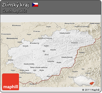 Classic Style 3D Map of Zlínský Kraj