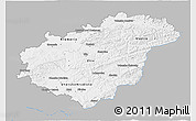 Gray 3D Map of Zlínský kraj, single color outside