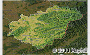 Satellite 3D Map of Zlínský kraj, darken