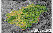 Satellite 3D Map of Zlínský kraj, desaturated