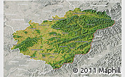 Satellite 3D Map of Zlínský kraj, lighten, semi-desaturated