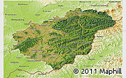 Satellite 3D Map of Zlínský kraj, physical outside