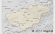 Shaded Relief 3D Map of Zlínský kraj, desaturated