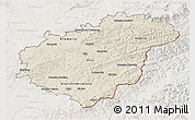 Shaded Relief 3D Map of Zlínský kraj, lighten