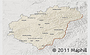 Shaded Relief 3D Map of Zlínský kraj, lighten, semi-desaturated