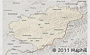Shaded Relief 3D Map of Zlínský kraj, semi-desaturated