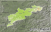 Physical 3D Map of Kroměříž, darken, semi-desaturated