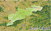 Physical 3D Map of Kroměříž, satellite outside