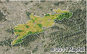 Satellite 3D Map of Kroměříž, semi-desaturated