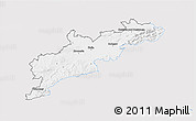 Silver Style 3D Map of Kroměříž, single color outside