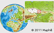 Physical Location Map of Kroměříž, highlighted country