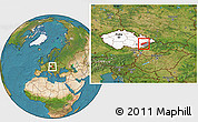 Satellite Location Map of Kroměříž, highlighted country, highlighted parent region