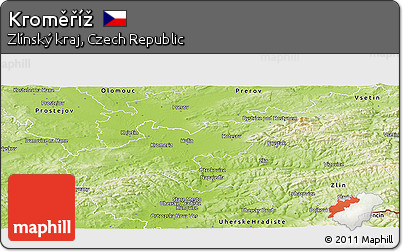 Physical Panoramic Map of Kroměříž