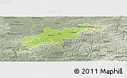 Physical Panoramic Map of Kroměříž, semi-desaturated
