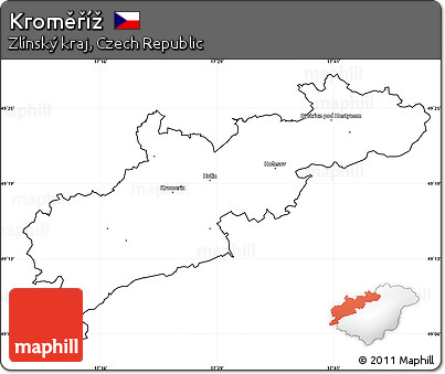 Blank Simple Map of Kroměříž, cropped outside