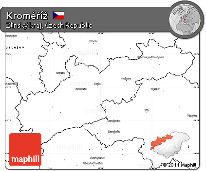 Blank Simple Map of Kroměříž