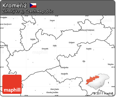 Blank Simple Map of Kroměříž
