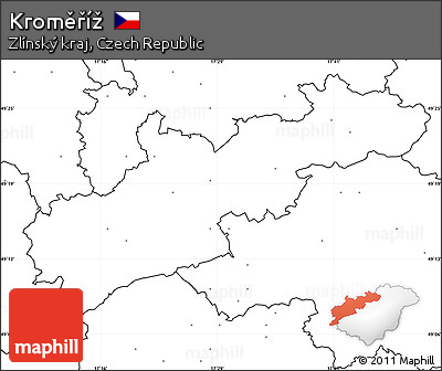 Blank Simple Map of Kroměříž, no labels