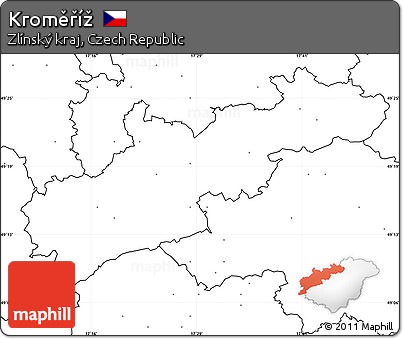 Blank Simple Map of Kroměříž, no labels
