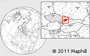 Blank Location Map of Zlínský kraj, highlighted country