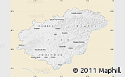 Classic Style Map of Zlínský kraj, single color outside