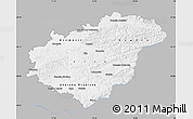 Gray Map of Zlínský kraj, single color outside