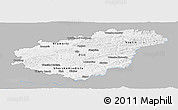 Gray Panoramic Map of Zlínský kraj, single color outside