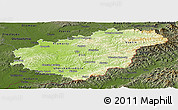 Physical Panoramic Map of Zlínský kraj, darken