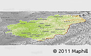 Physical Panoramic Map of Zlínský kraj, desaturated