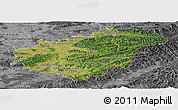 Satellite Panoramic Map of Zlínský kraj, desaturated