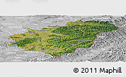 Satellite Panoramic Map of Zlínský kraj, lighten, desaturated