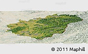 Satellite Panoramic Map of Zlínský kraj, lighten