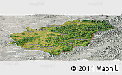 Satellite Panoramic Map of Zlínský kraj, lighten, semi-desaturated