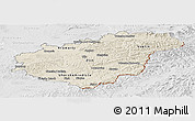 Shaded Relief Panoramic Map of Zlínský kraj, lighten, desaturated