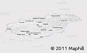 Silver Style Panoramic Map of Zlínský kraj, single color outside
