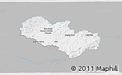 Gray 3D Map of Uherské Hradiště, single color outside